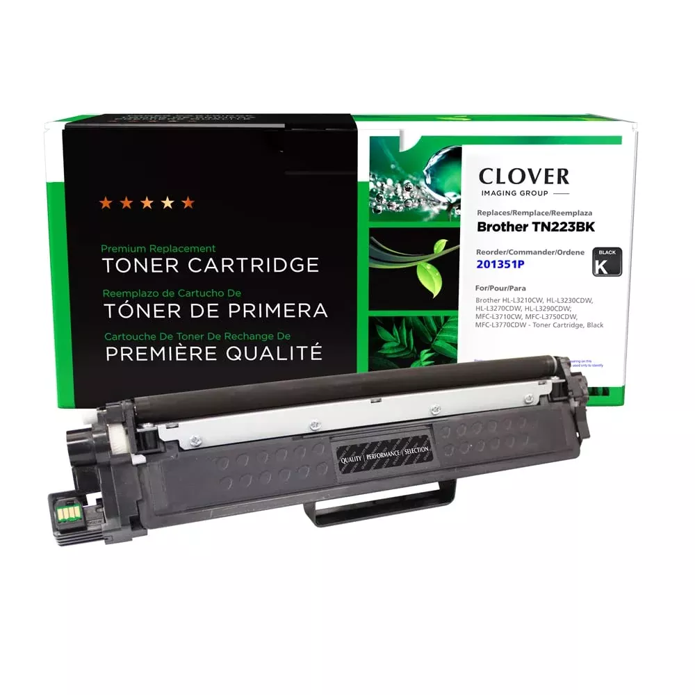 Clover Remanufactured Toner Cartridge Replacement for Brother TN223 | Black