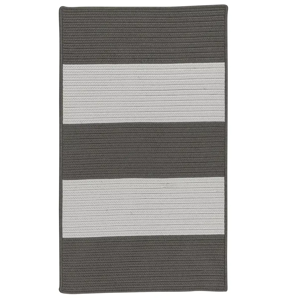 Colonial Mills Rug NW16R072X108S Newport Textured Stripe Rectangle Area Braided RugGrey - 6 x 9 ft.
