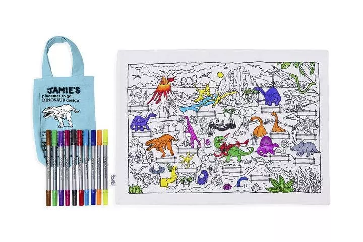 Coloring Placemat to Go in Dinosaur