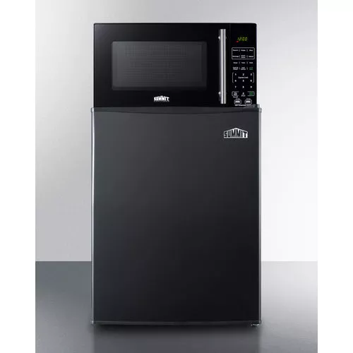Compact Refrigerator In Black And Microwave With Built-In Allocator, With Brackets Included (Ships In 3 Boxes On One Pallet) - MRF29KA Summit