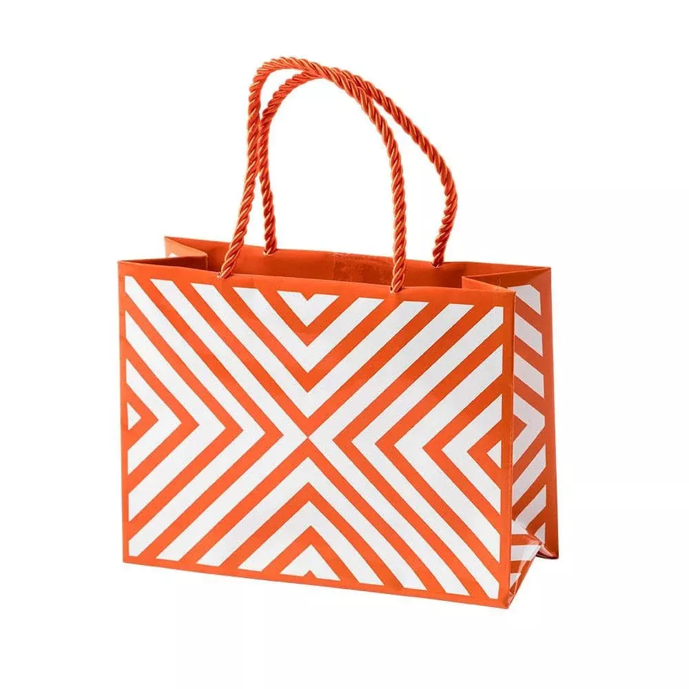 Coral Chevron Gift Bag