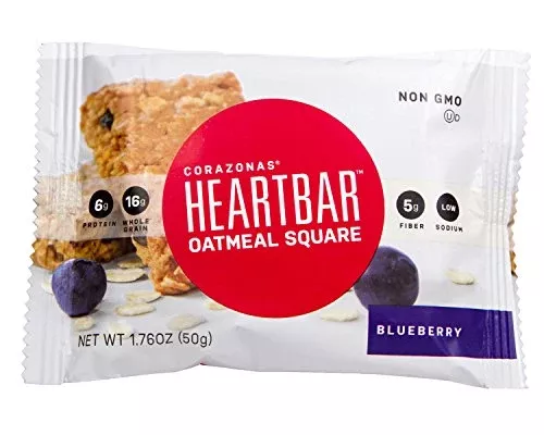 Corazonas Non Gmo Heartbar Blueberry Oatmeal Square