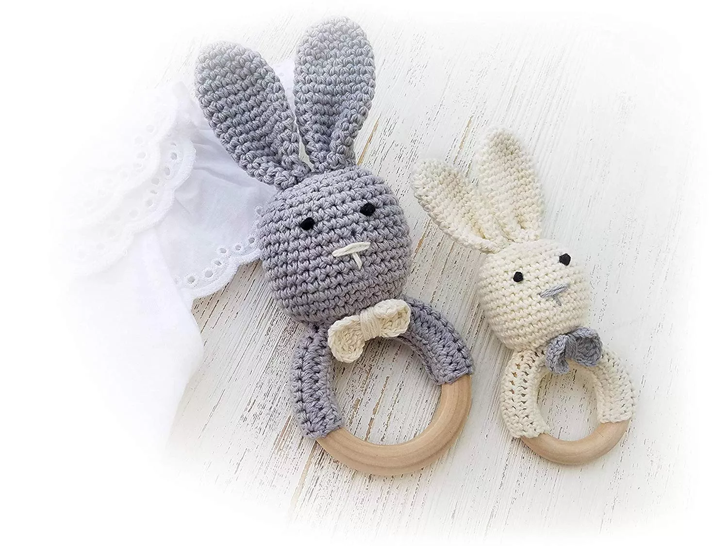 Cotton Crochet Ring Teether Set of 2