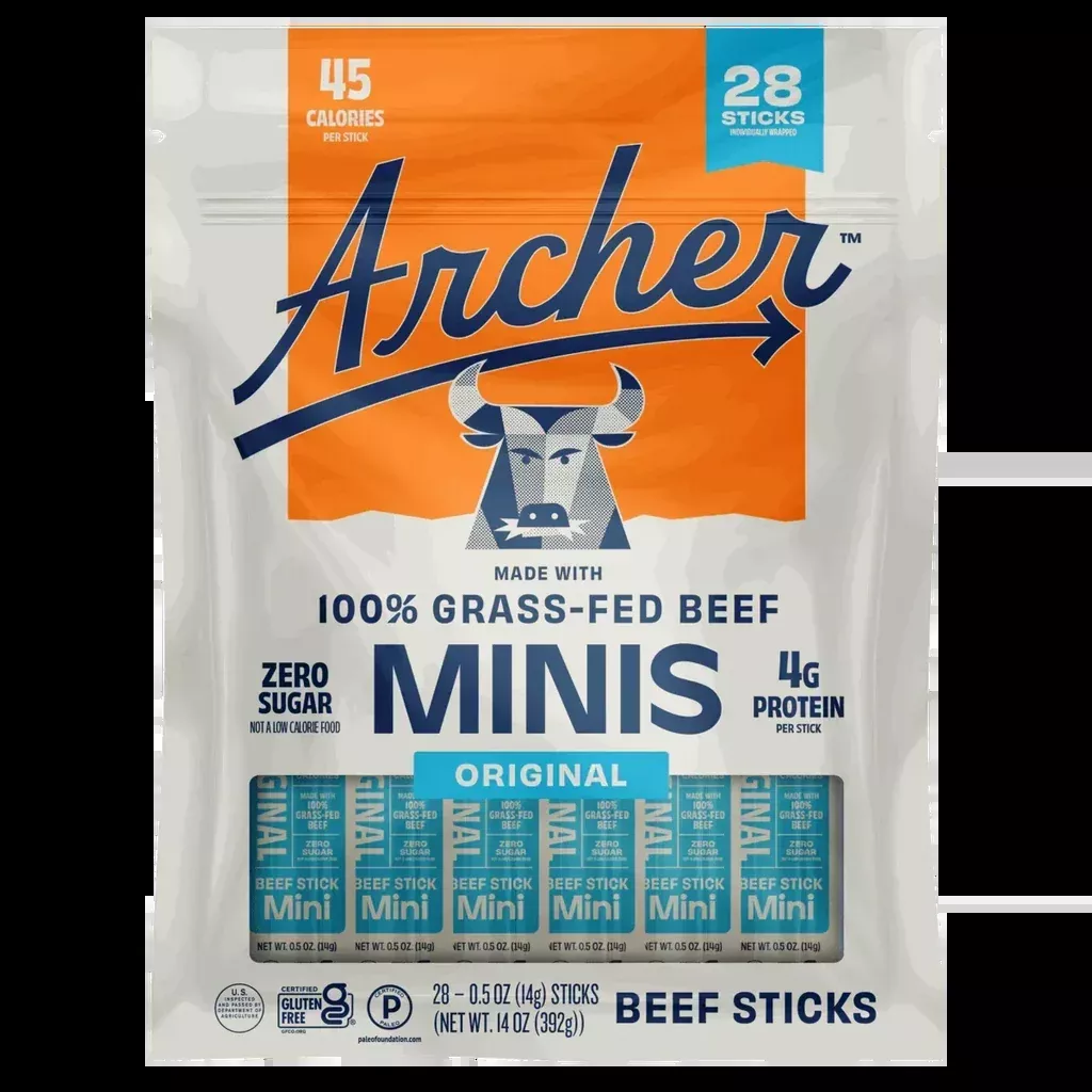 Country Archer Grass-Fed Beef Stick Minis Original, 0.5 oz, 28-Count