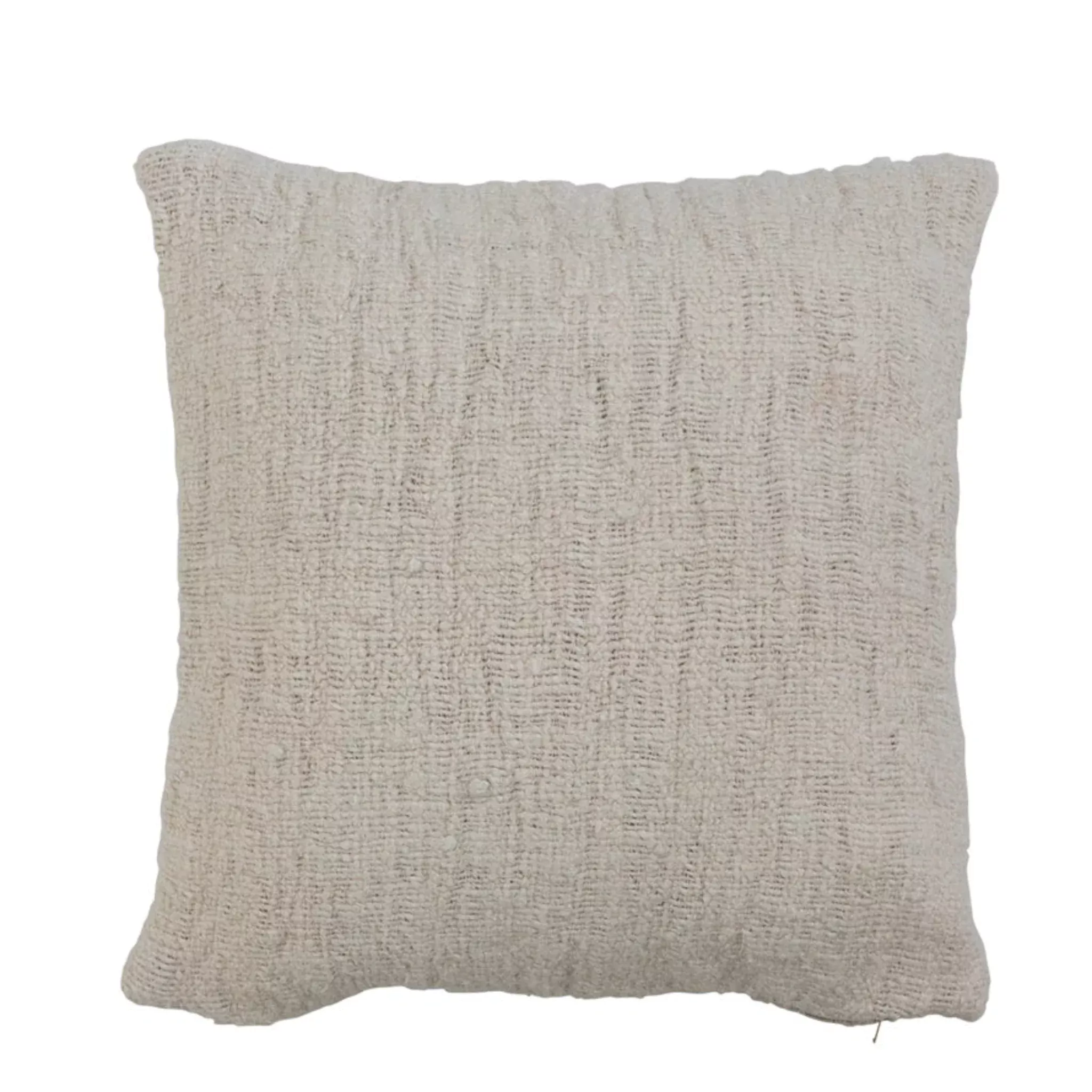 Cream Stonewashed Silk & Cotton Pillow