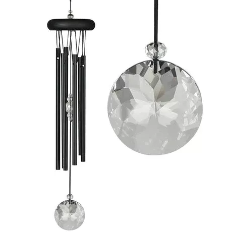 Crystal Meditation Windchime (Black) - 16"