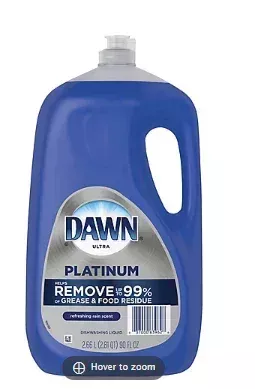 Dawn Platinum Refreshing Rain Scent Liquid Dish Soap, 90 oz.