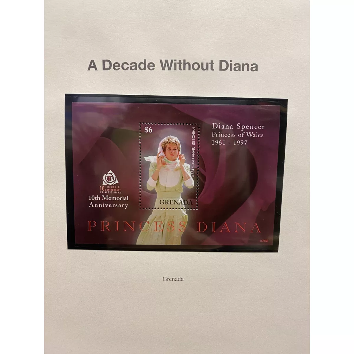 A Decade Without Princess Diana Grenada Collectable Postage Stamps Near Mint