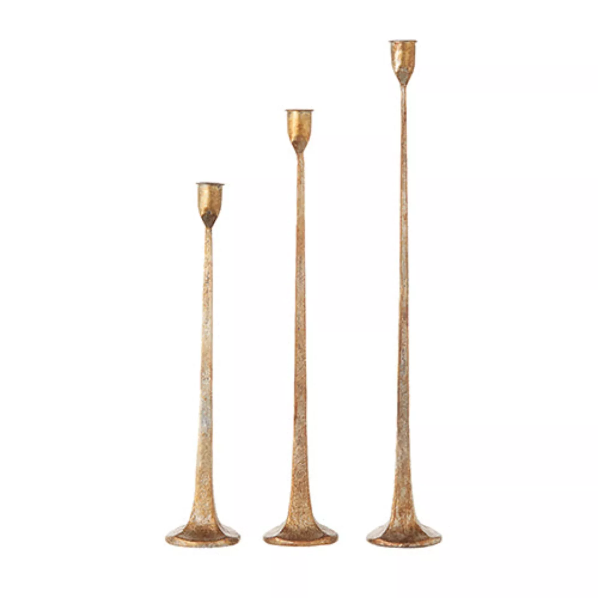 Distressed Gold Candle Stick