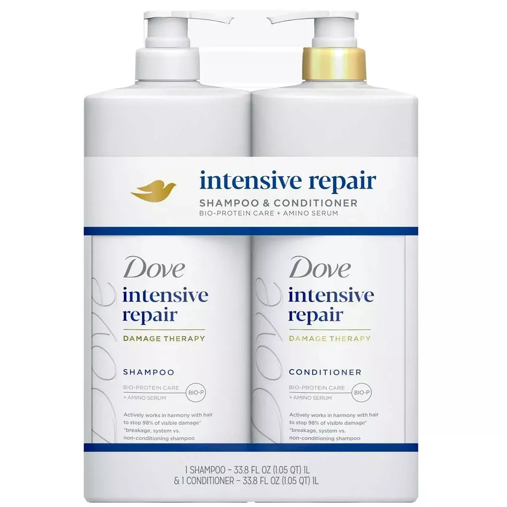 Dove Intensive Repair Damage Therapy Shampoo & Conditioner Set, 33.8 fl oz