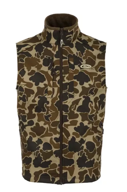 DRAKE Men's Windproof Softshell Old School Camo Vest - DS7523