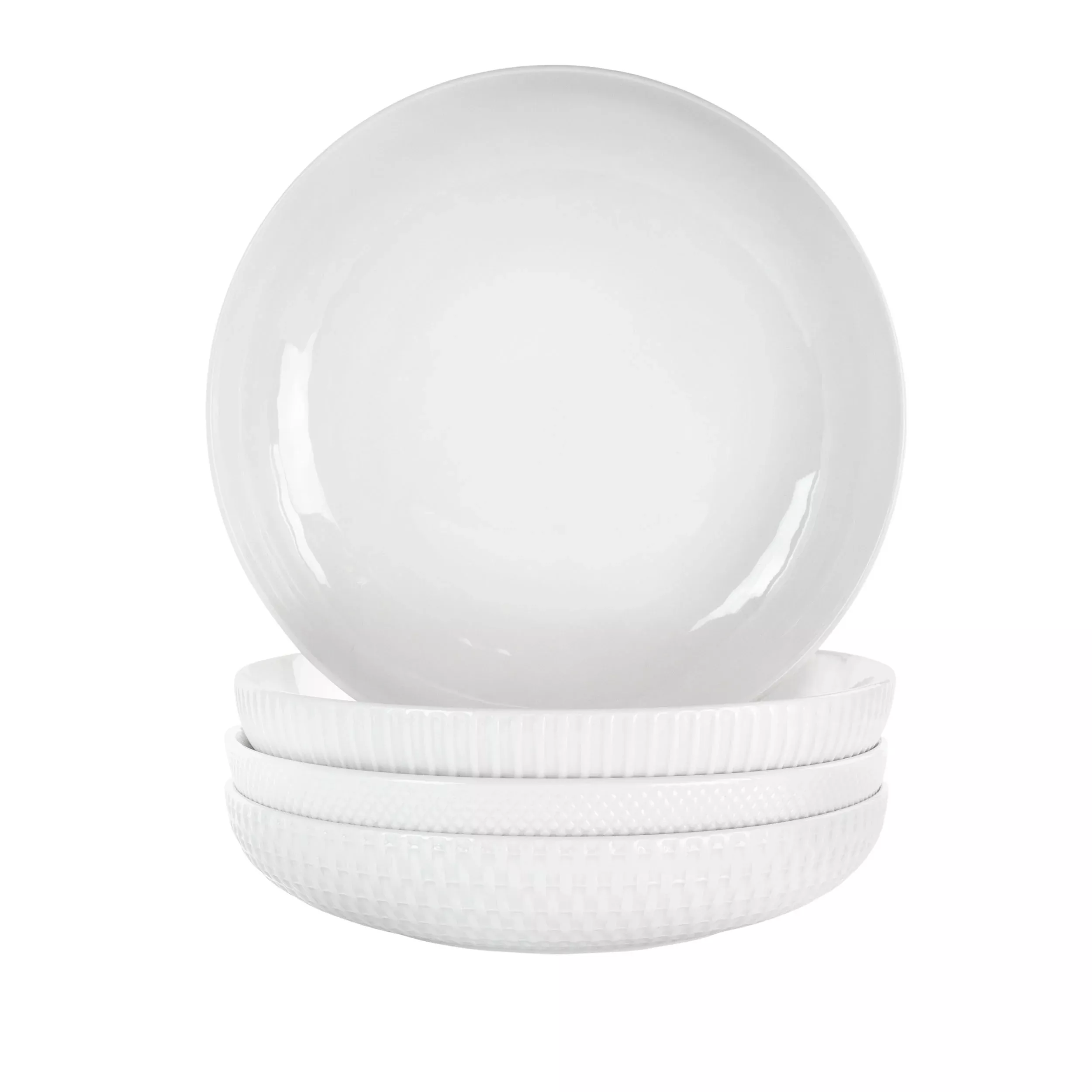 ElamaEsme 4 Piece Porcelain Assorted Bowl Set in White