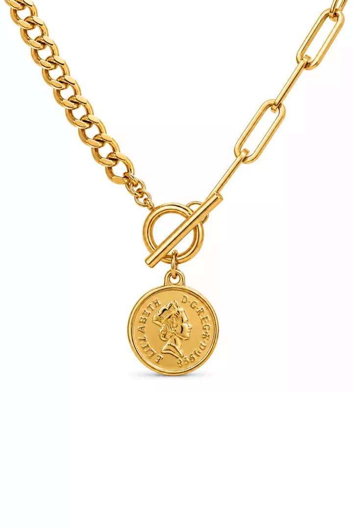 Ellie Vail Stacie Toggle Chain Coin Necklace