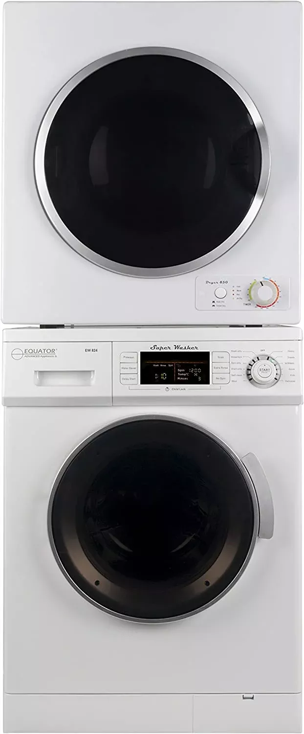 Energy Saving Auto Display Off Stackable Washer Dryer Set