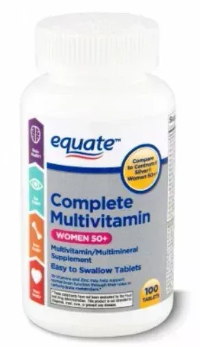 Equate Complete Multivitamin/Multimineral Supplement Tablets, Women 50+, 100 Count