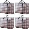 Extra Large Foldable Storage Bag, Portable with Handles and Zipper Lid, Grey
