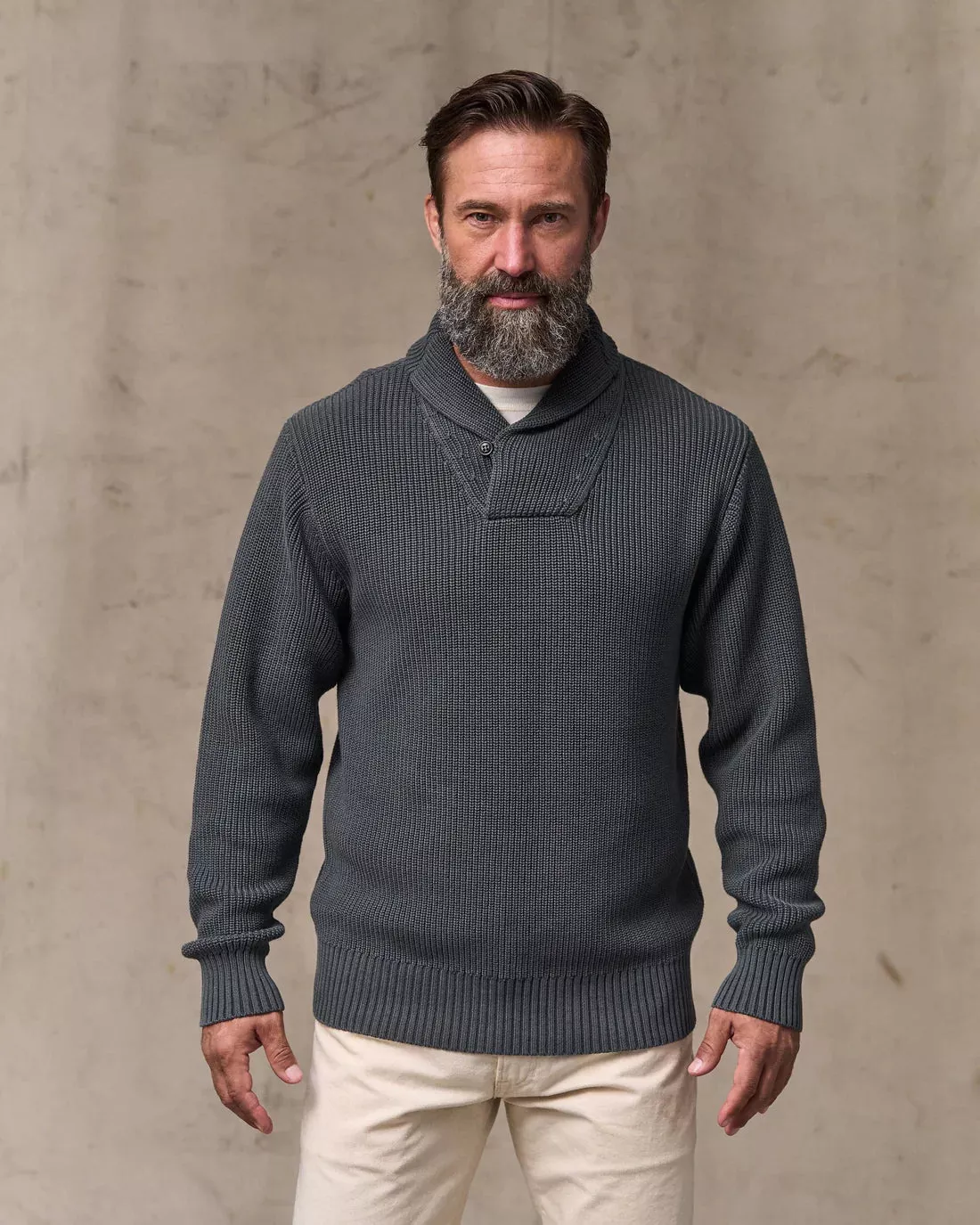 Filson Vintage Cotton Shawl Neck Sweater — Closeout
