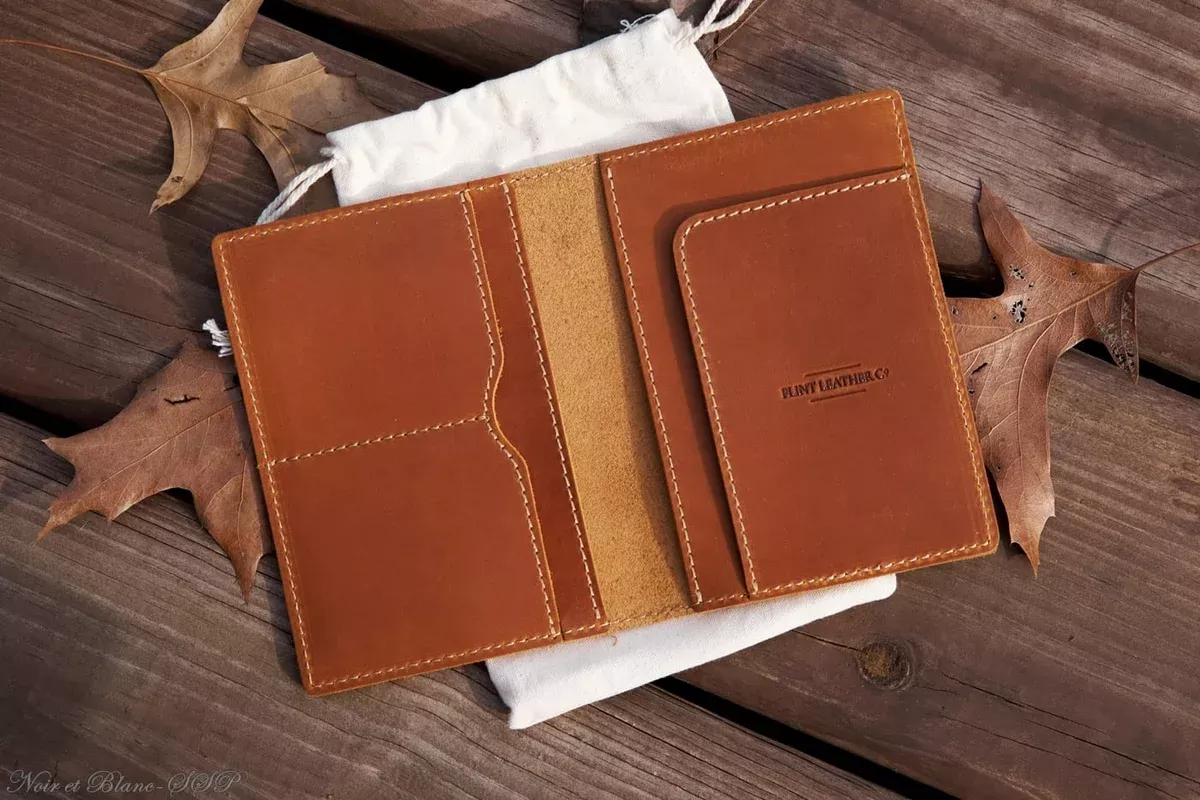 FLINT LEATHER CO. PASSPORT TRAVEL WALLET