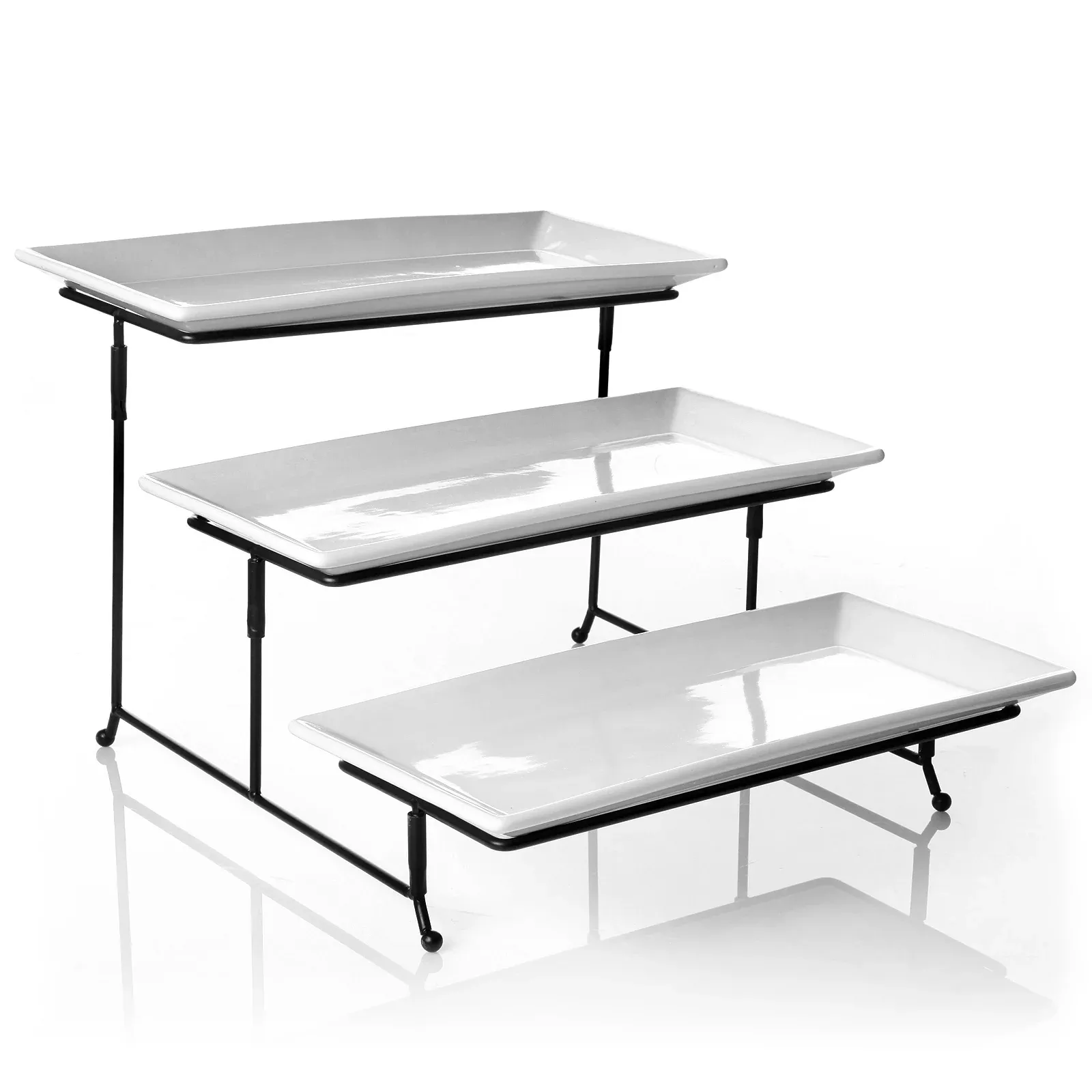 Gibson EliteGracious Dining 3-Tiered Plate Set with Metal Stand