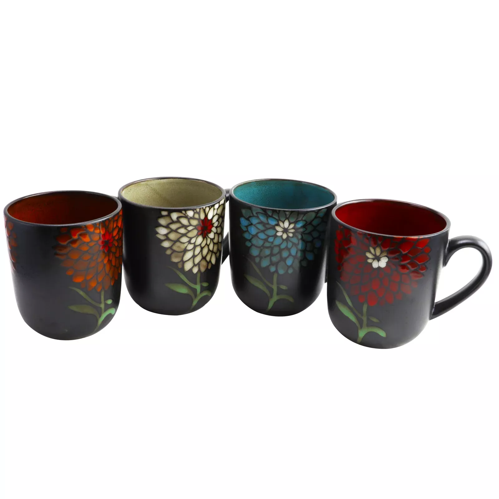 Gibson HomeGardenia Cafe 16 oz. Assorted Mug Set, Set of 4