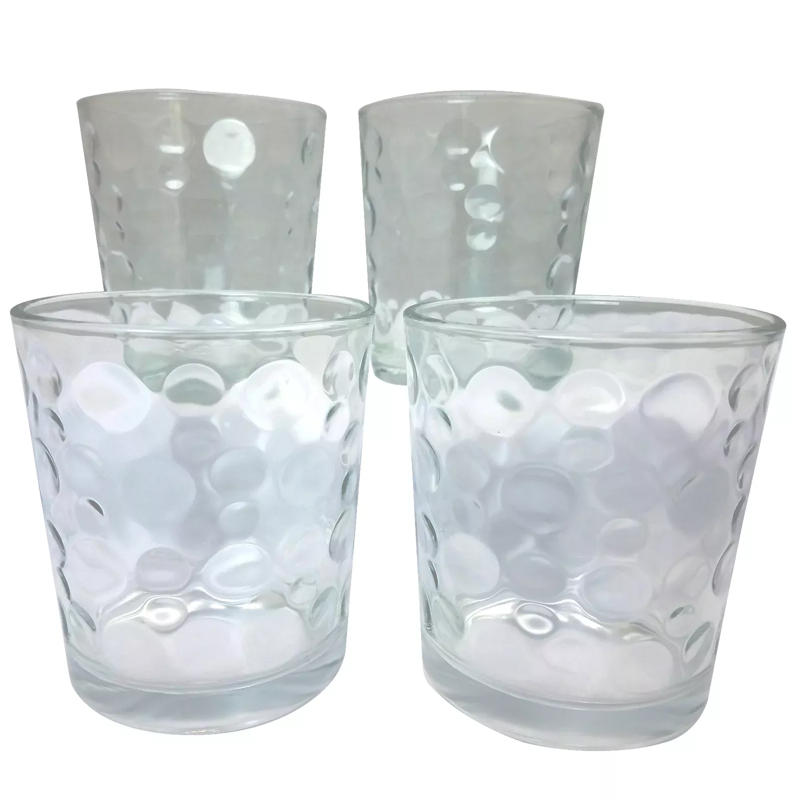 Gibson HomeGreat Foundations 4-Piece 13 oz. Double Old Fashioned Glass Set, Bubbles Pattern
