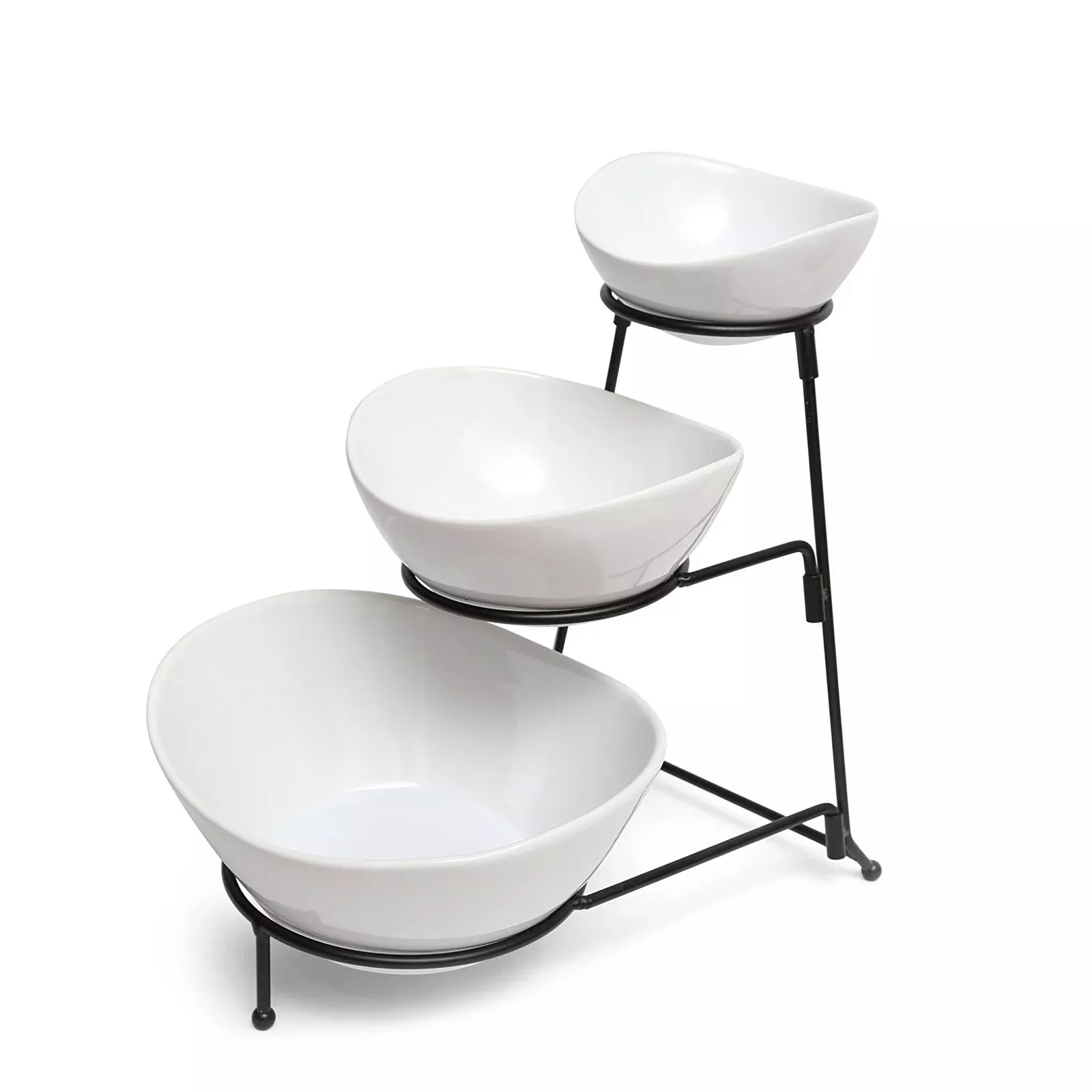 GibsonElite Gracious Dining 3 Tier Bowl Server Set with Metal Stand