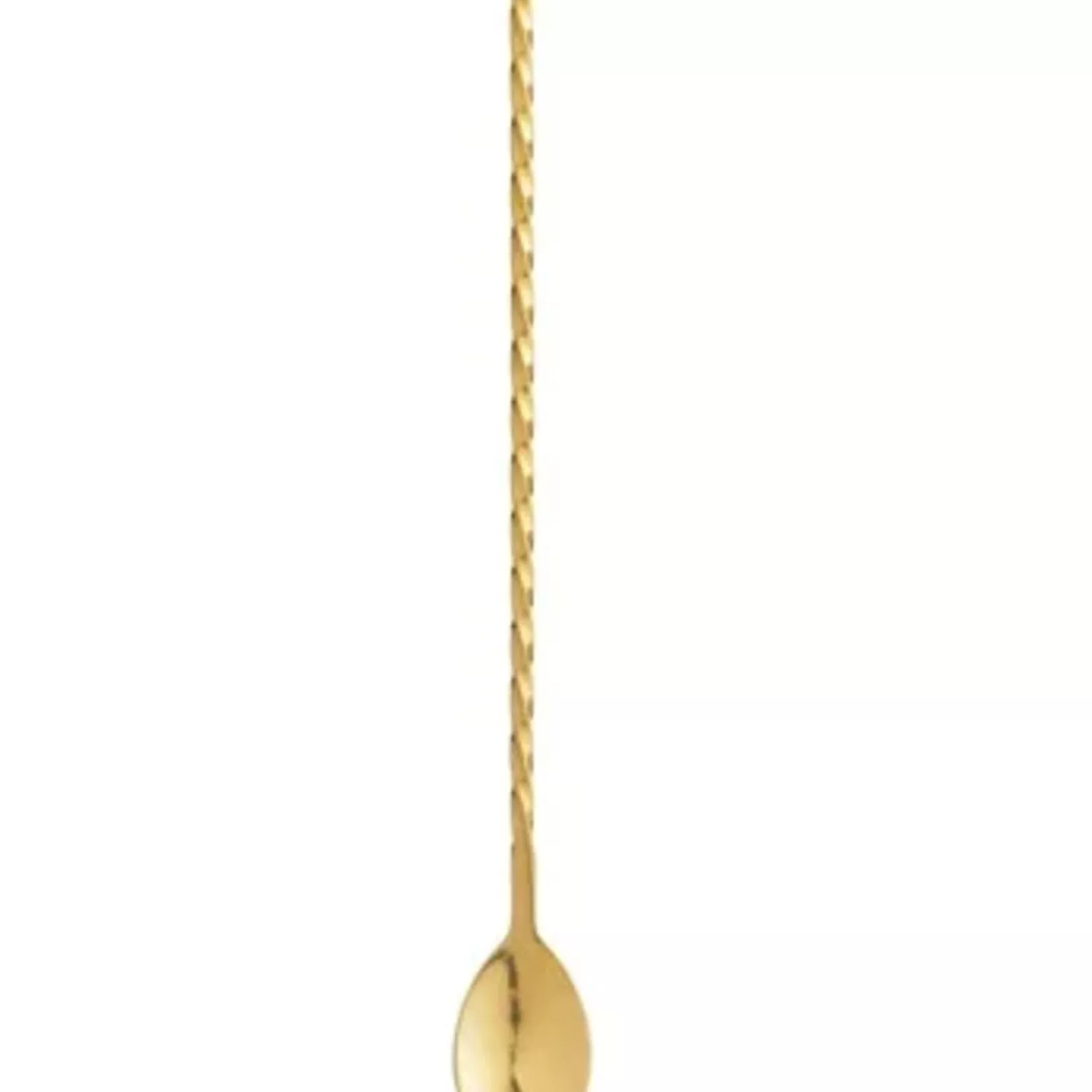 Gold Electroplated Stainless Steel Cocktail Spoon - 10"