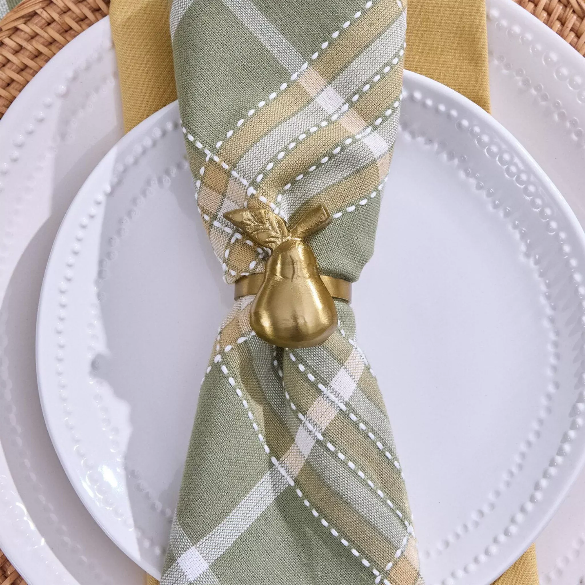 Golden Pear Napkin Ring