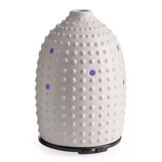 Gray Hobnail Lighted Oil Diffuser