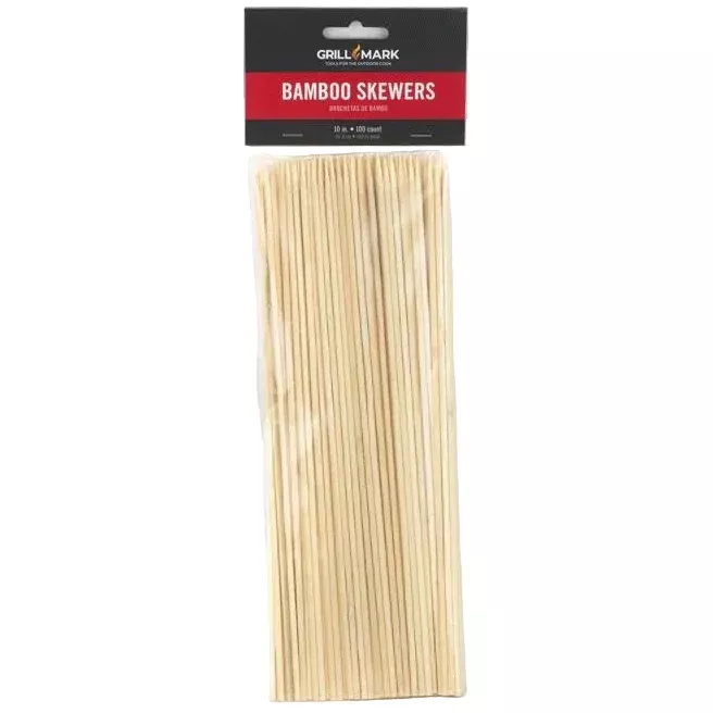 Grill Mark 10" Natural Bamboo Skewers - 100 pc.