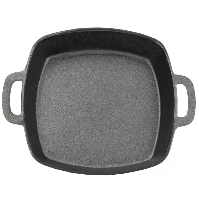 Grill Mark Cast Iron Deep Dish Pan - 10.3" x 12.8"
