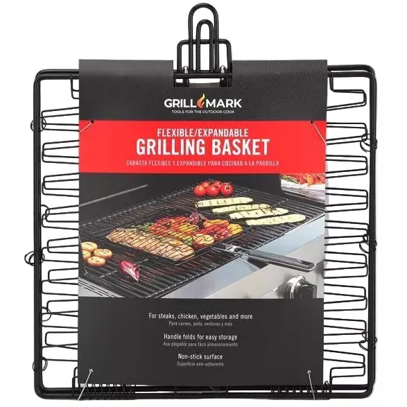 Grill Mark Expandable Steel Grilling Basket - 12" x 13"