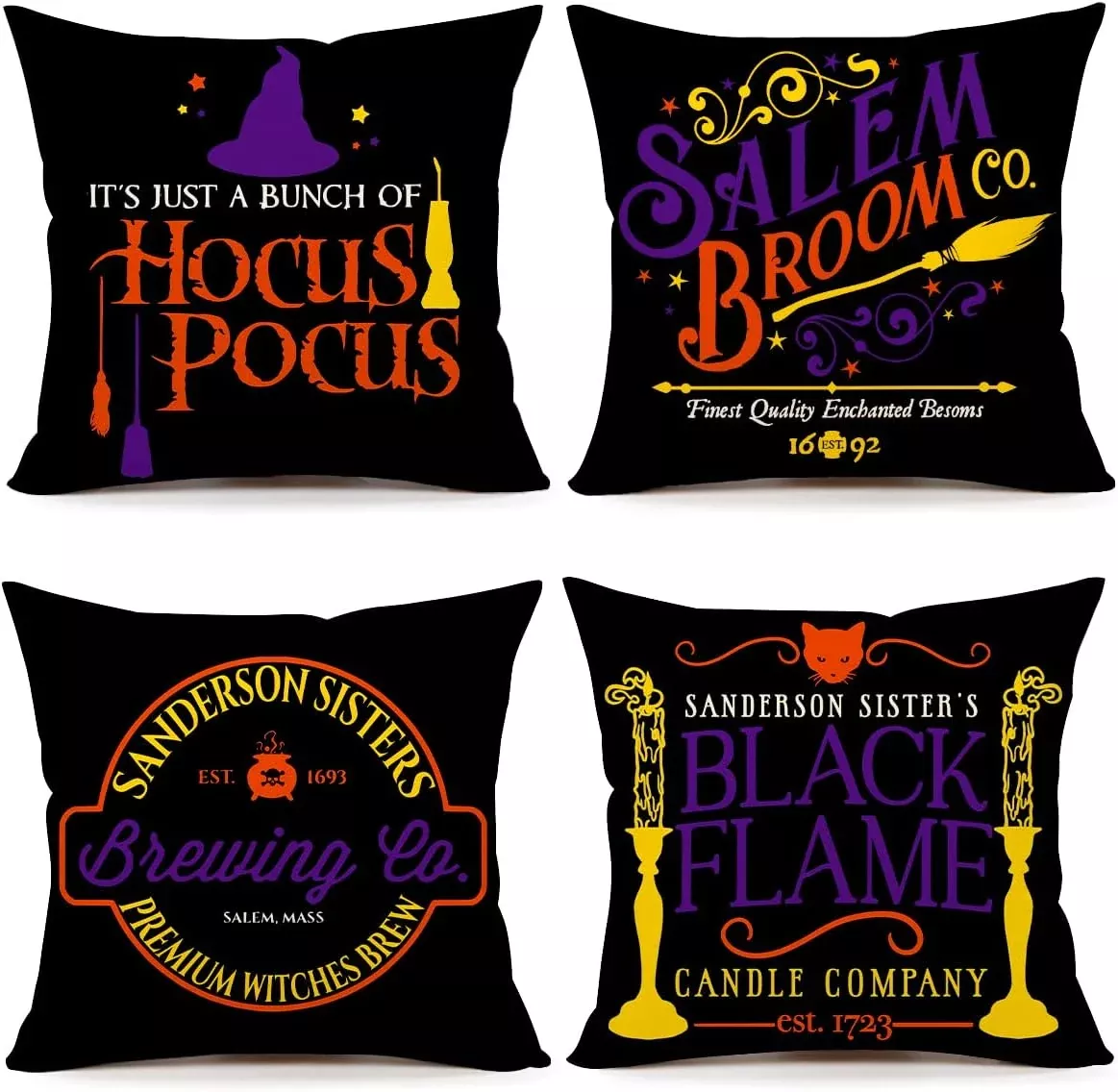 Halloween Decor Pillow Covers 18x18 Set of 4