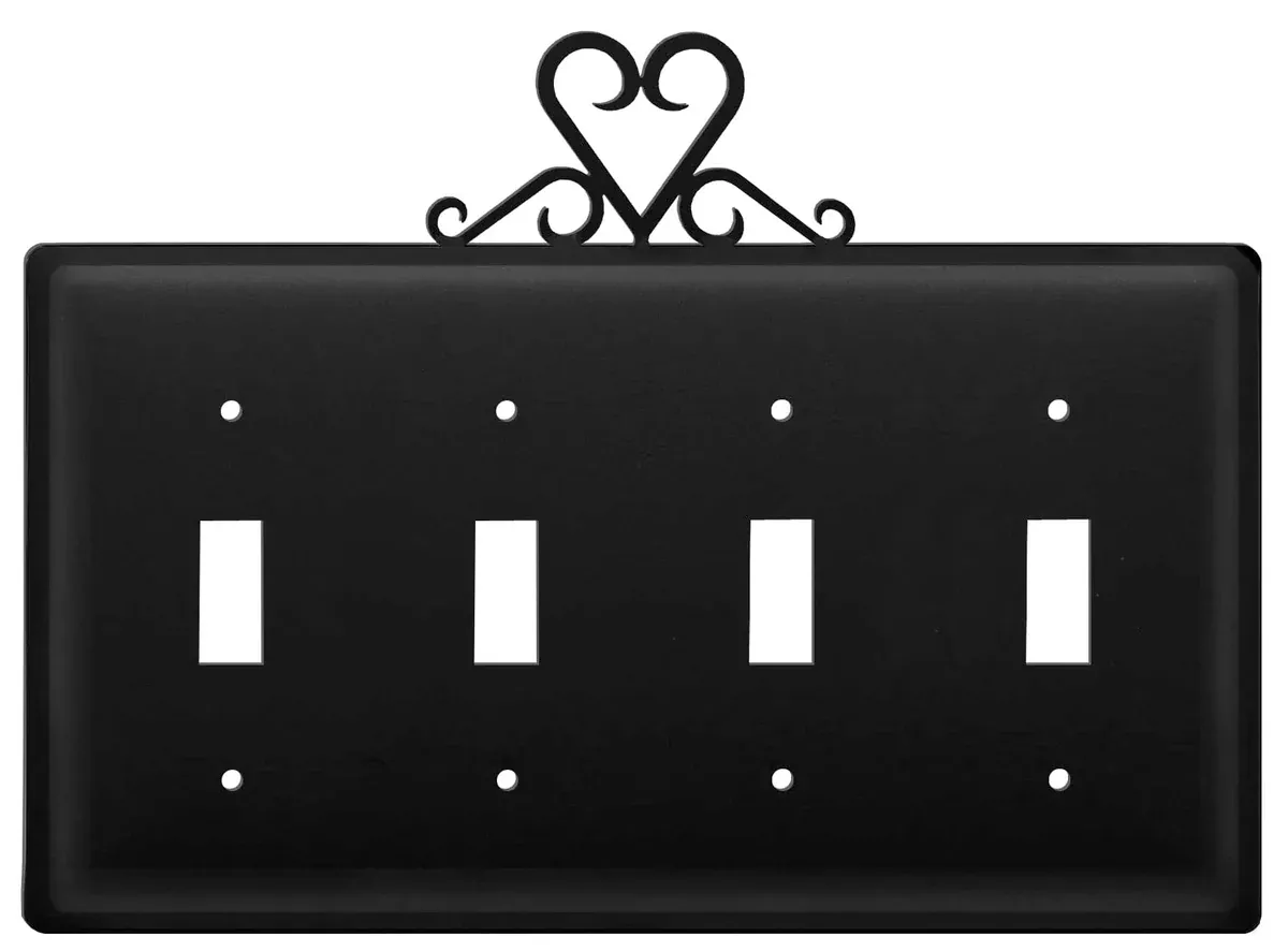 Heart - Quadruple Switch Cover