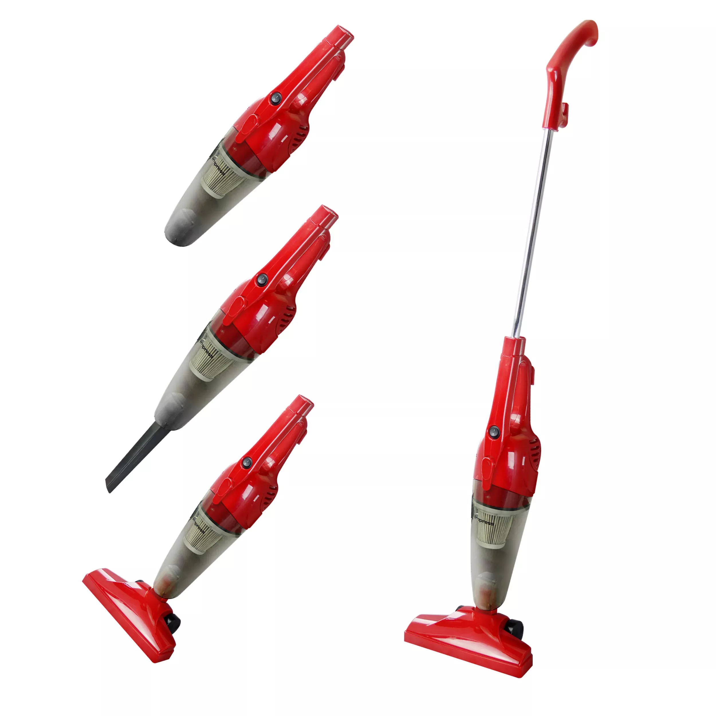 ImpressGoVac 2-in-1 Upright-Handheld Vacuum Cleaner- Red