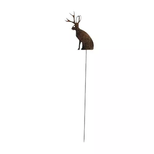 Jackalope - Rusted Garden Stake