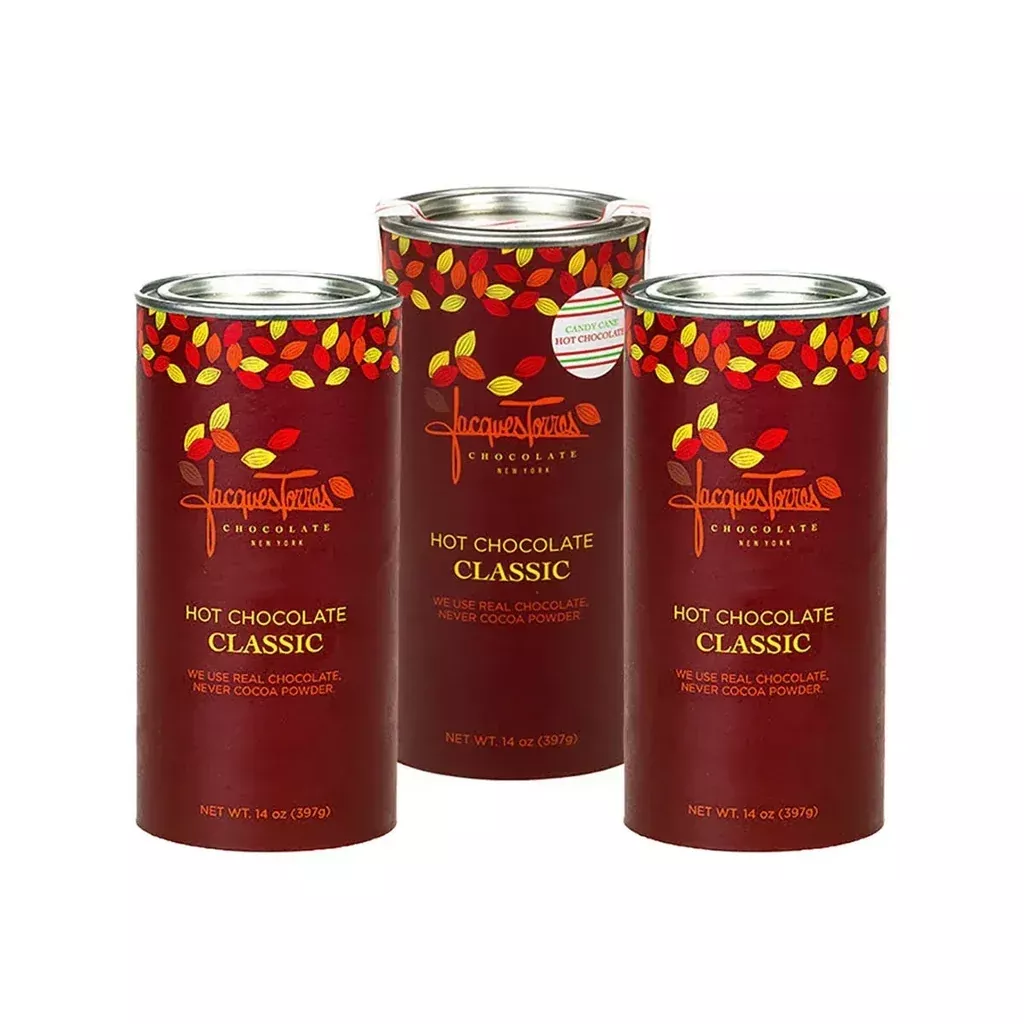 Jacques Torres 14 oz. Assorted Hot Chocolate Tin & Candy Cane Hot Chocolate Tin, 3 Count, 42 oz. Total
