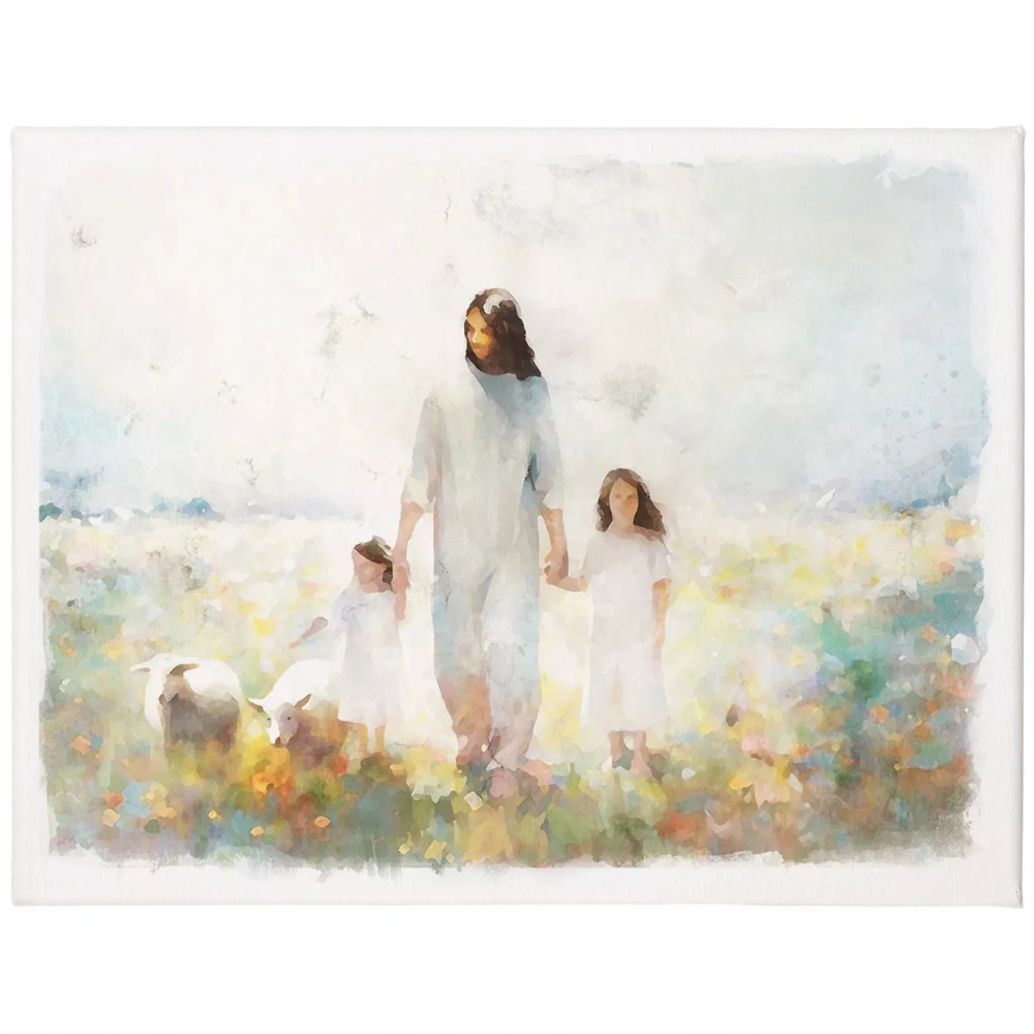 Jesus Walking With Little Children Canvas