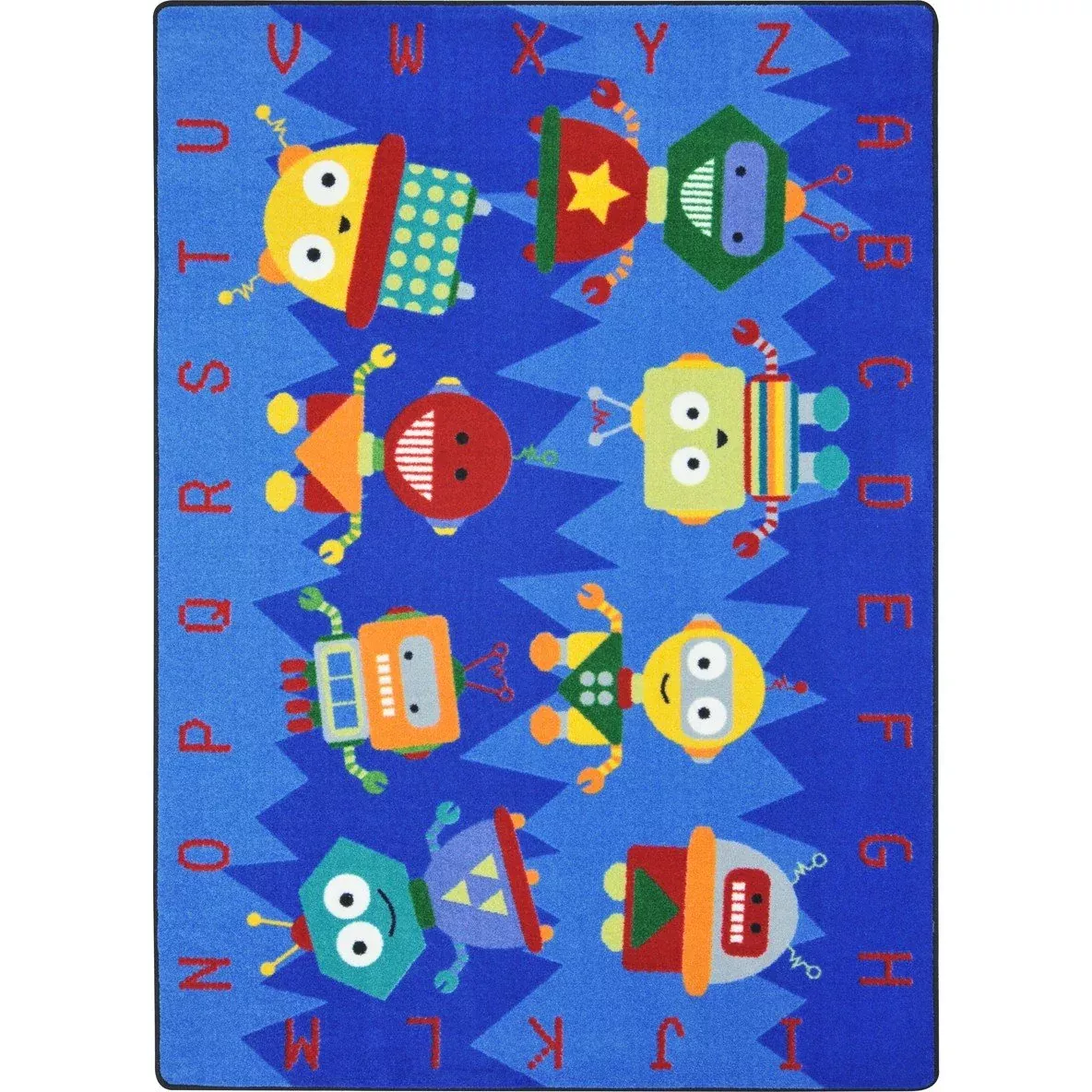 Joy Carpets Alphabet Bots Rug, Multi, 5'4" x 7'8"