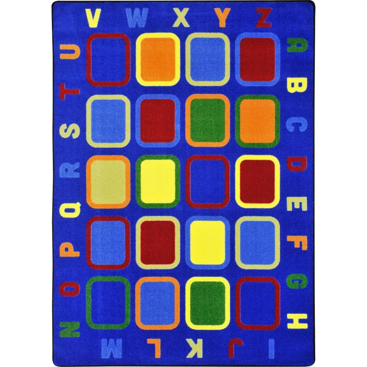 Joy Carpets Alphabet Tiles Rug, Multi, 7'8" x 10'9"