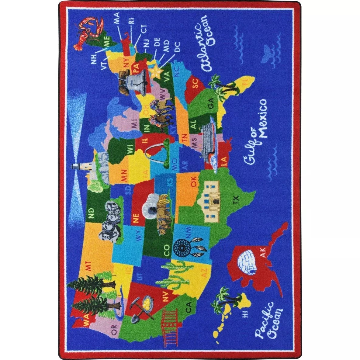Joy Carpets America The Beautiful Rug, Multi, 5'4" x 7'8"
