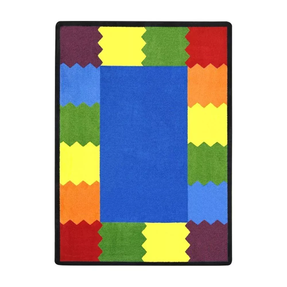 Joy Carpets Block Party Rug, Multi, 5'4" x 7'8"
