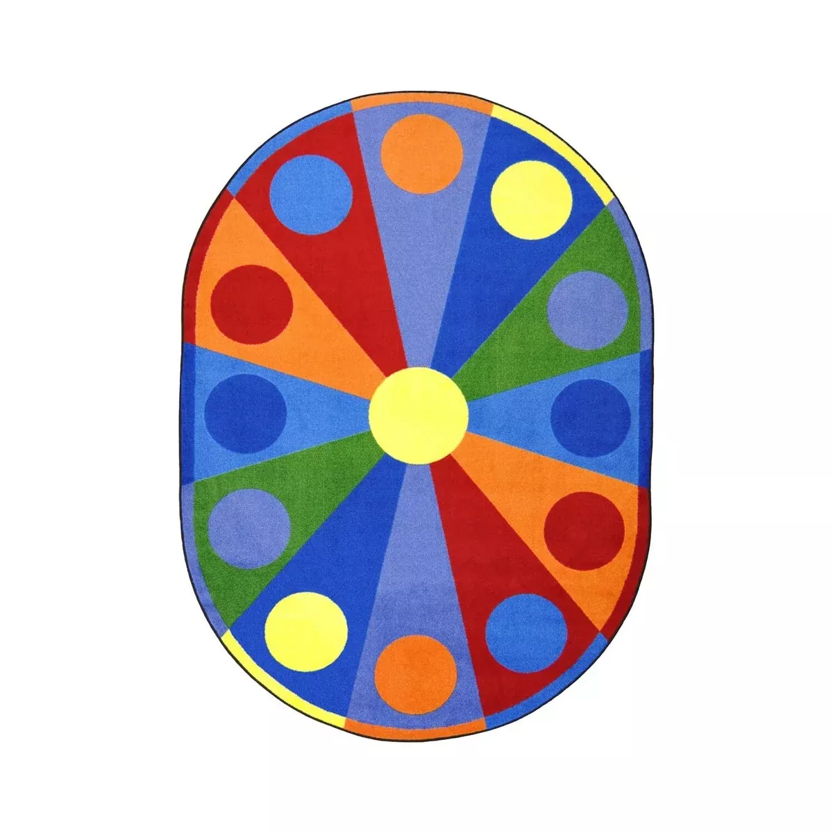 Joy Carpets Color Wheel Rug, Multi, 7'8" x 10'9" Oval