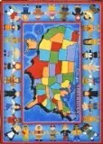 Joy Carpets I'm an American Rug, Multi, 5'4" x 7'8" Oval