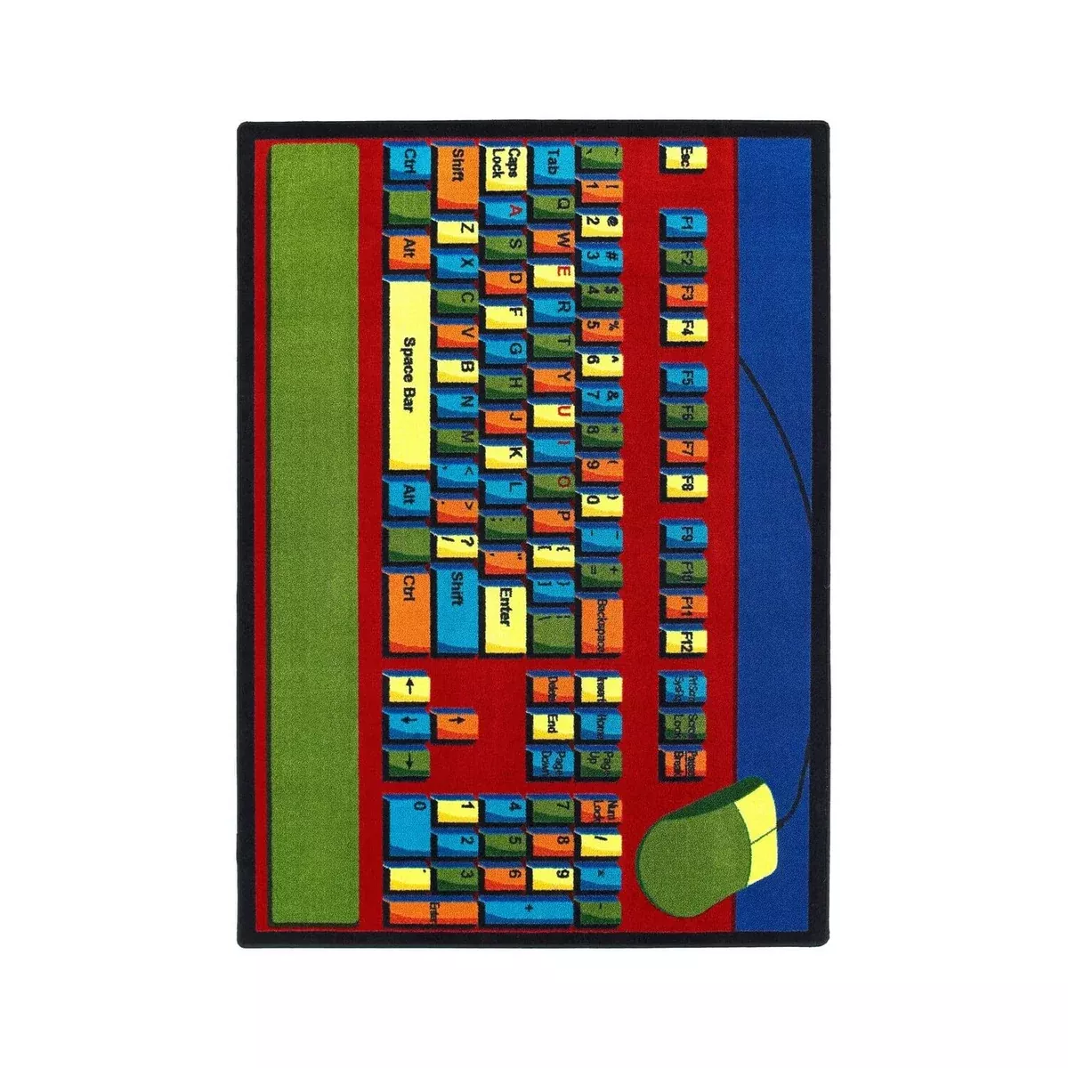 Joy Carpets Keyboard Connection Rug, Multi, 5'4" x 7'8"