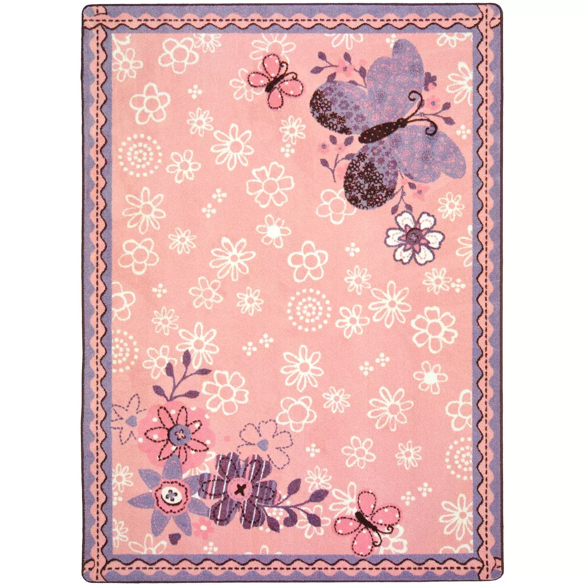 Joy Carpets Kid Essentials Infants & Toddlers Flower Fields Rug, Multicolored, 5'4" x 7'8"