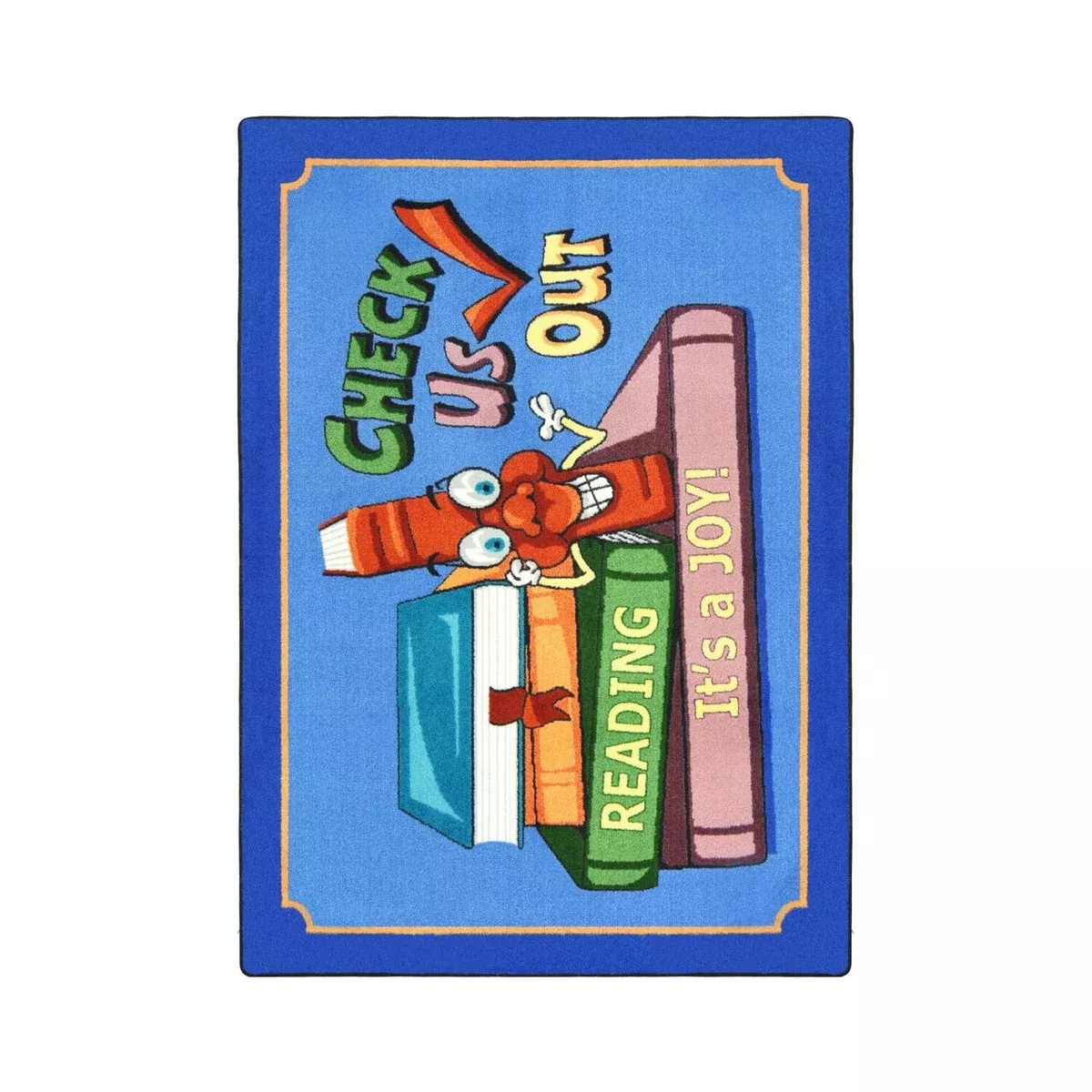 Joy Carpets Kid Essentials Language & Literacy Check Us Out Rug, Multicolored, 3'10" x 5'4"