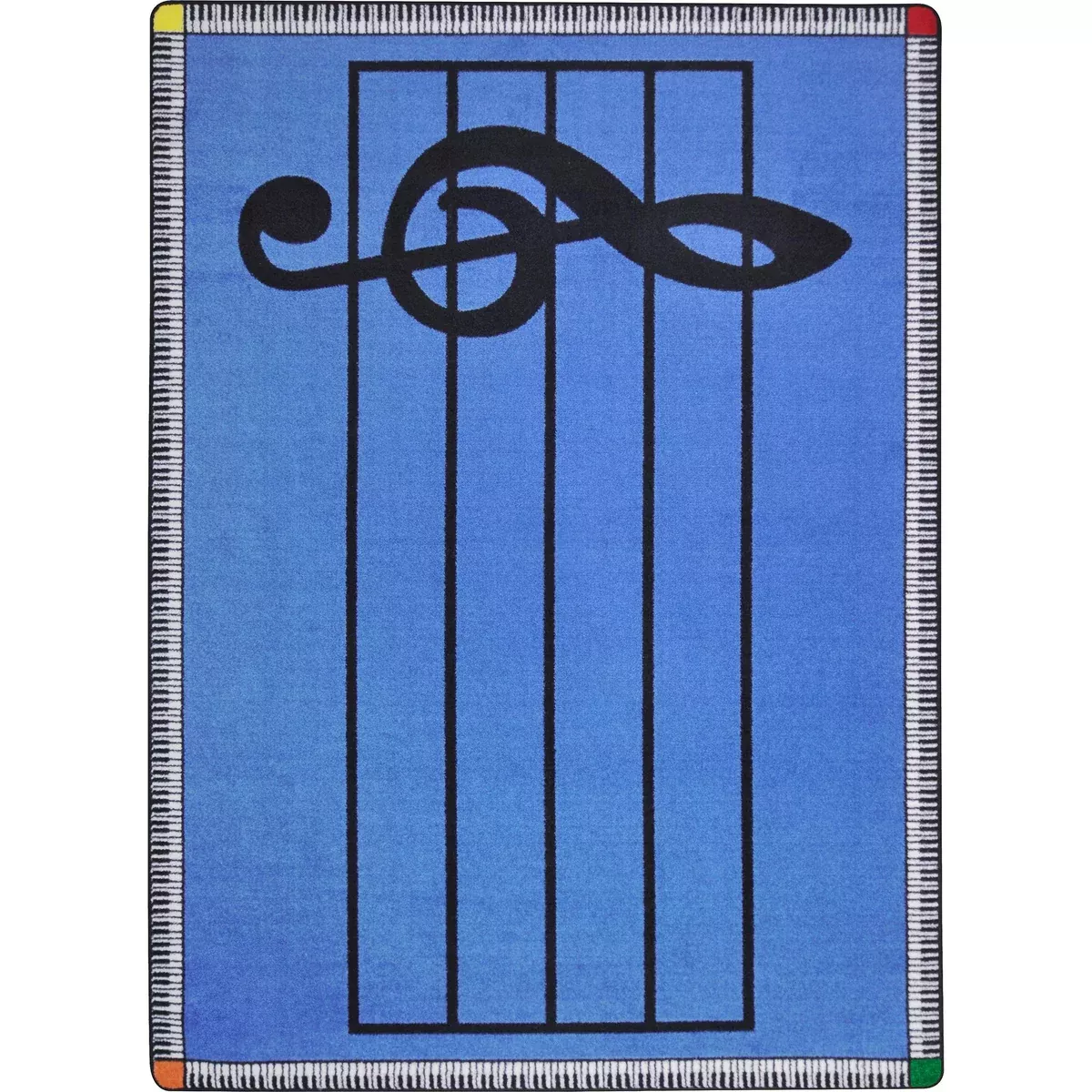 Joy Carpets Kid Essentials Music & Special Needs Play Along Rug, Blue, 5'4" x 7'8"