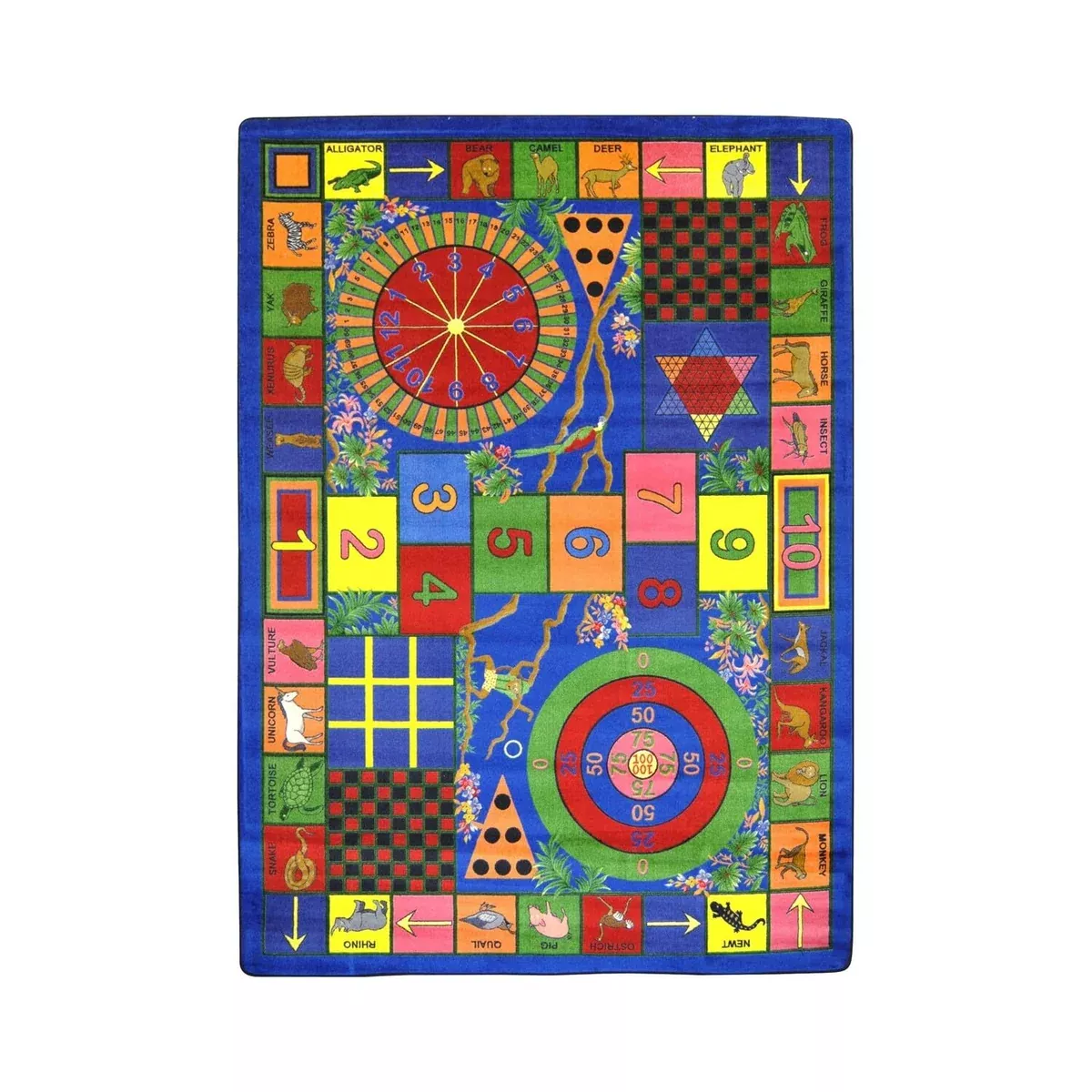 Joy Carpets Kid Teach-A-Tot Rug, Multi, 5'4" x 7'8"