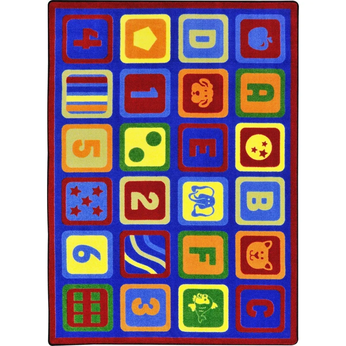 Joy Carpets Letters Count Rug, Multi, 5'4" x 7'8"